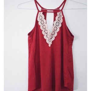 Red• Forever 21 • Suede • open back top